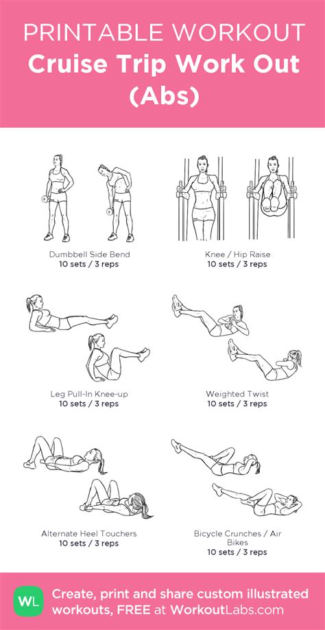 Cruise Trip Work Out Abs Printable Workouts Workout Gym Workout Tips