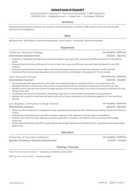 1 Successful Technical Administrative Assistant Resume Example And Writing Tips For 2024