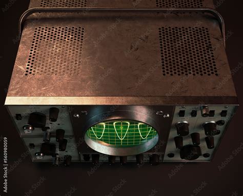 Vintage Oscilloscope Machine Stock Photo | Adobe Stock