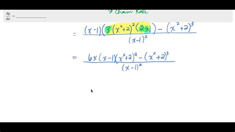 Chain Rule Inside Quotient Rule And Simplifying Youtube