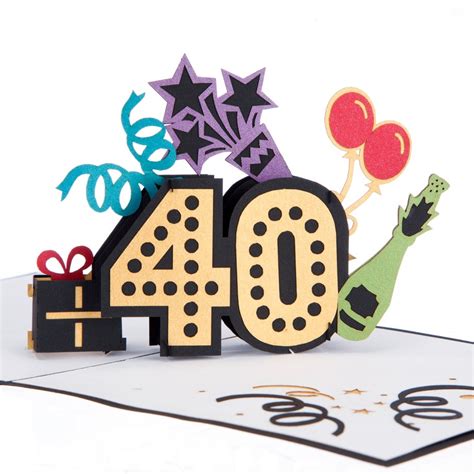 40th Birthday Card Birthday Pop Up Card 40th Birthday T Etsy