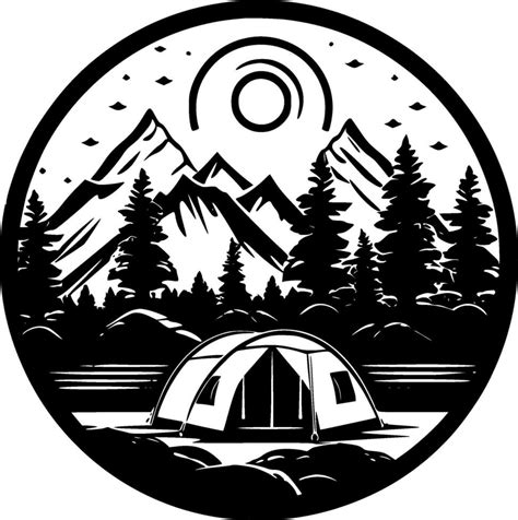 Camping Minimalist And Flat Logo Vector Illustration