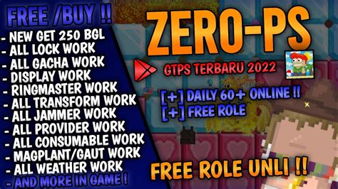 FREE 250 BGL FREE ROLE UNLI GROWTOPIA PRIVATE SERVER TERBARU