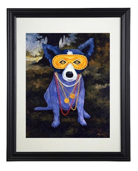 George Rodrigue Blue Dog Art Mardi Gras Framed Etsy Blue Dog Art