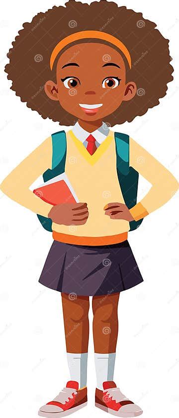 Cartoon Of Young Black Girl Stock Vector Illustration Of Happiness Expression 308053139