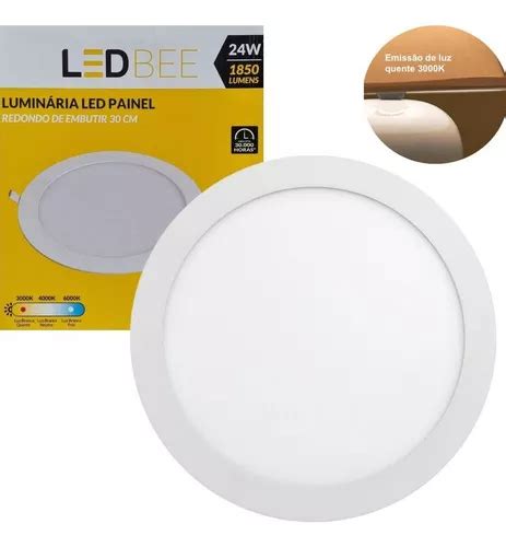 Lámpara de techo redonda empotrada de 24 W luz LED amarilla blanca