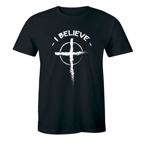 I Believe Holy Cross Jesus Christian God Religious Faith Fun Mens Tee