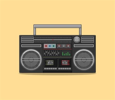 Premium Vector Minimalist Retro Boombox Tape Recorder Cassette Player