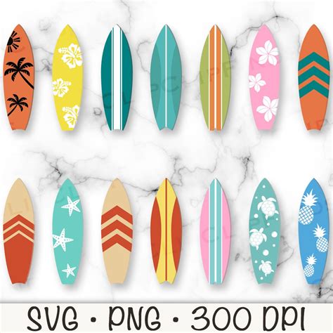 Surfboard Clipart, Surfboard PNG, Surfboard SVG, Beach, Wave, Hawaii ...