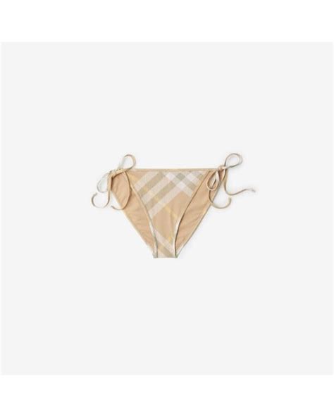 Burberry Check Bikini Briefs In White Lyst