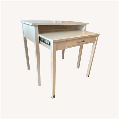 Wayfair Modern Expandable White Wood Desk - AptDeco