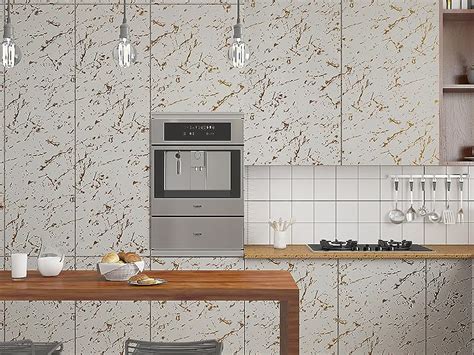 Chihut X Matte Marble Wallpaper White Gold Peel And Stick