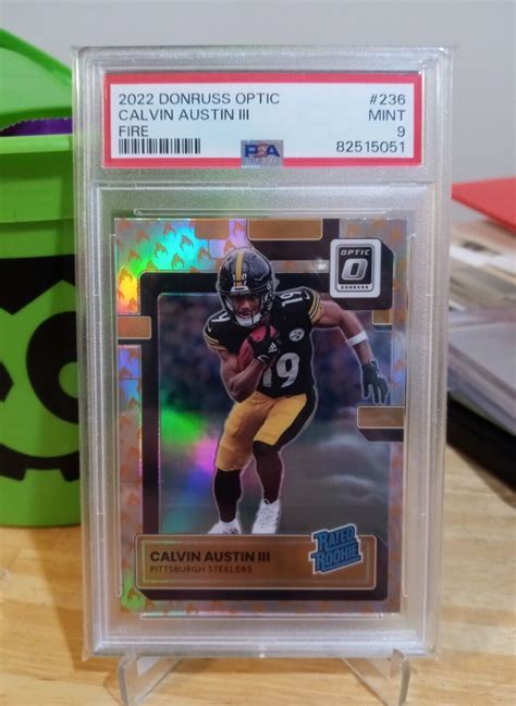 Donruss Optic Calvin Austin Iii Rated Rookie Fire Emoji Prizm Psa