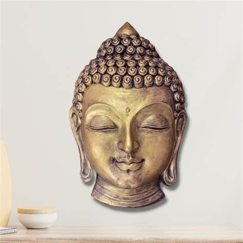 Buy Buddha Face 3d Wall Art Relief Mural In Golden At 37 Off Online