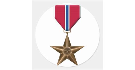 Bronze Star Medal Classic Round Sticker Zazzle