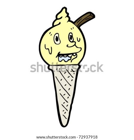 Melting Ice Cream Cartoon Stock Vector Illustration 72937918 : Shutterstock