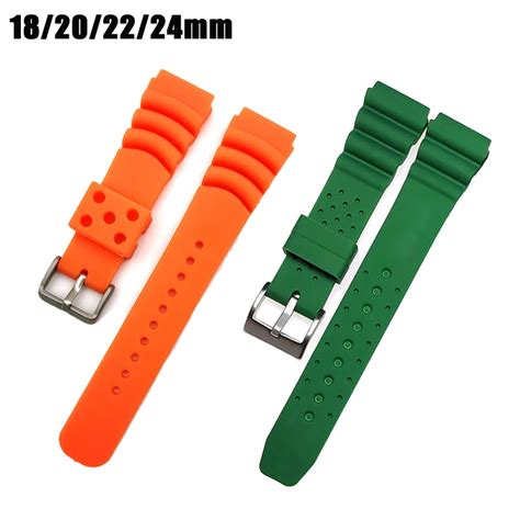 18mm 20mm 22mm 24mm Strap For Seiko Diving Rubber Watchband Silicone Waterproof Wristband