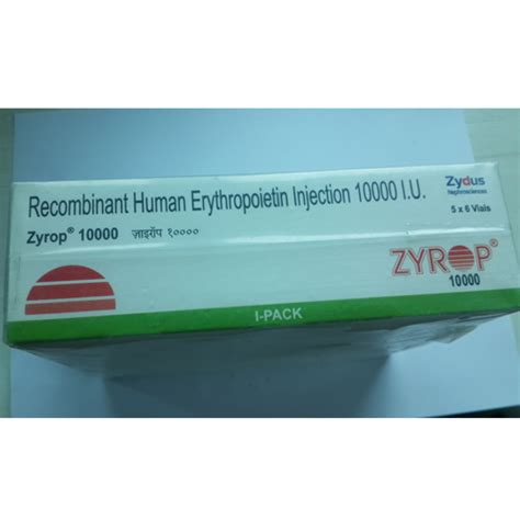 Zyrop 10000 Recombinant Human Erythropoietin Injection Iu Packaging