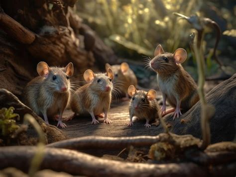 Premium Photo | Group of Rat in natural habitat generative AI