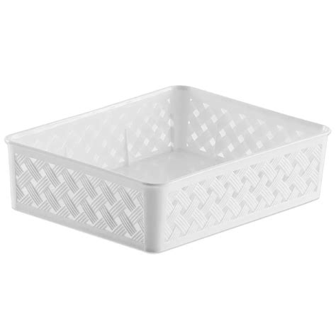 Cesto Organizador Rattan Branco X X Importados Lili