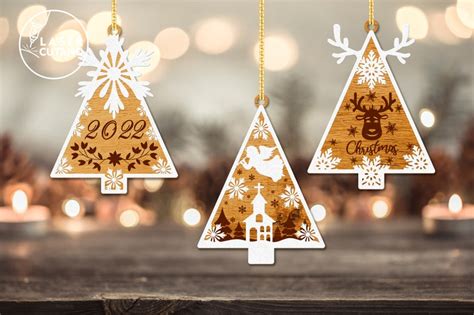 Christmas Trees Bundle Svg Laser Cut Files And Christmas Etsy