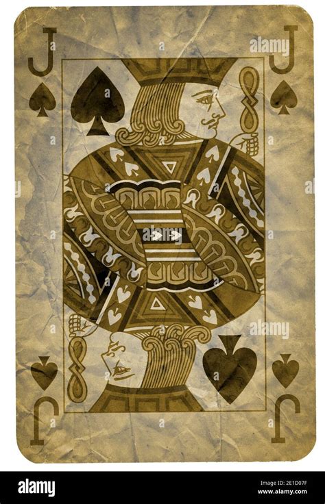 Vintage Playing Cards Of Spades Suit Isolated On White Background