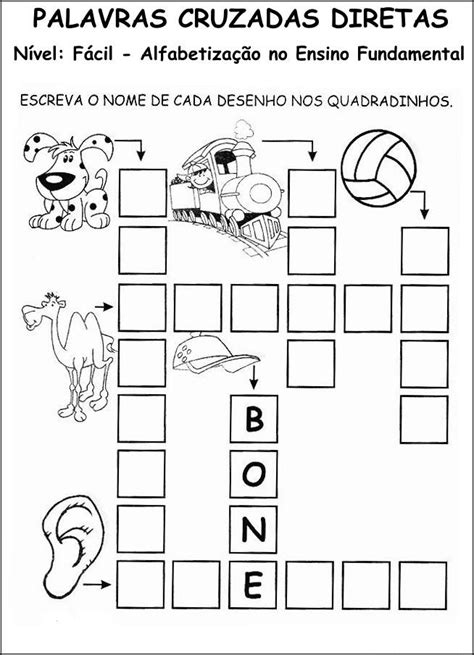Palavras Cruzadas Facil Para Imprimir - Palavras cruzadas para imprimir - Educação Online