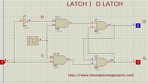 Digital Latches Implementation In Proteus Sr Latches D Latches