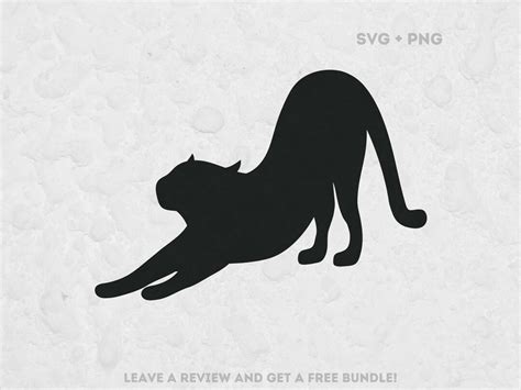 Cat Silhouette SVG Cut File, SVG Files for Cricut, Stretching Cat SVG ...