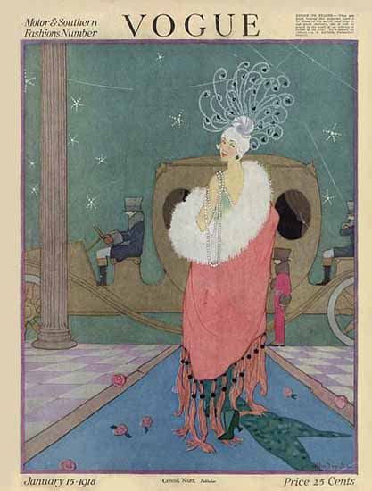 Helen Dryden Vogue Cover 1918 01 15 Copyright Mad Men Art Vintage