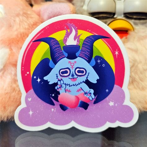 Transgender Pride Baphomet Vinyl Sticker Etsy