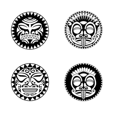 Premium Vector | Polynesian sun face maori tattoo style.