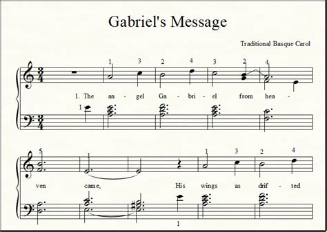 Gabriel S Message Lyrics Sheet Music A New Arrangement For Piano