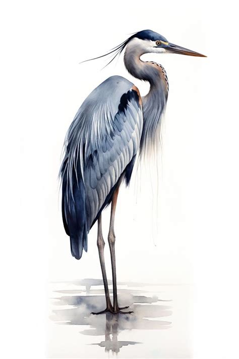 Majestic Great Blue Heron Painting Wildlife Art Bird Art for Wall Heron ...