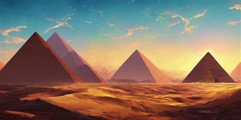 A Stunning Desert Landscape With A Pyramid In The Stable Diffusion