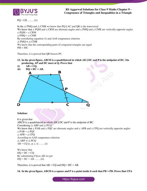 Avail Rs Aggarwal Solutions For Class Chapter Congruence Of