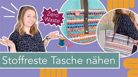 Tasche aus Stoffresten nähen Rag Rug Flickenteppich Tasche YouTube