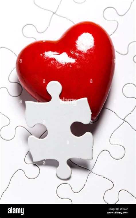 Red Heart And Puzzle Love Concept Stock Photo Alamy