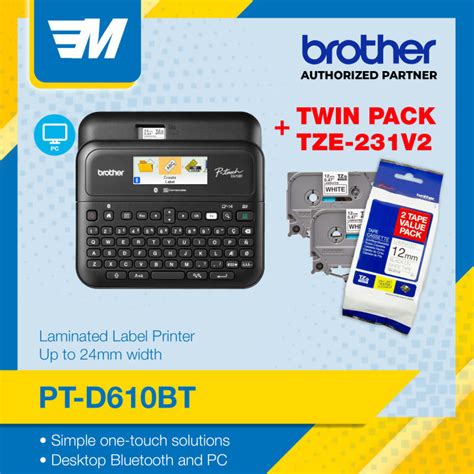 Brother Pt D Bt Label Printer Desktop Bluetooth And Pc Connectable