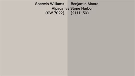 Sherwin Williams Alpaca Sw 7022 Vs Benjamin Moore Stone Harbor 2111 50 Side By Side Comparison