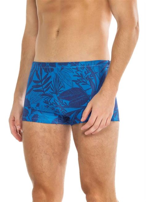 Sunga Azul Slip Folhagens Opaca Beach Enfim