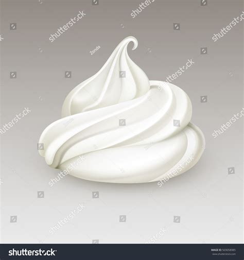 Vector Realistic White Whipped Cream Dessert Stock Vector Royalty Free