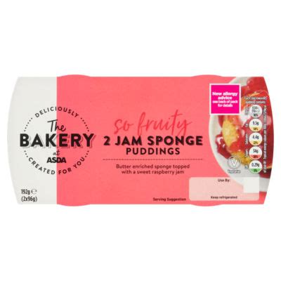 The BAKERY At ASDA Jam Sponge Puddings 2 X 96g 192g HelloSupermarket