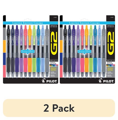 2 Pack Pilot G2 Premium Retractable Gel Ink Rolling Ball Pen Fine