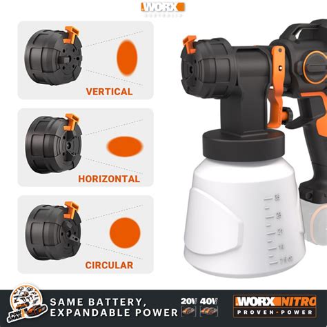 WORX 20V NITRO HVLP Paint Sprayer Brushless POWERSHARE Tool Only