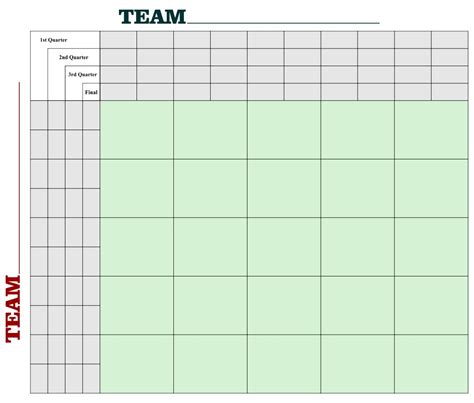 Football Pool Squares Template