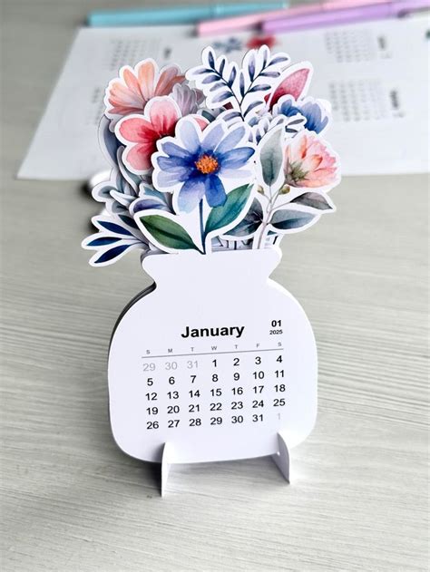 Calendrier De Bureau Fleurs Imprimable Png Pour Machine De