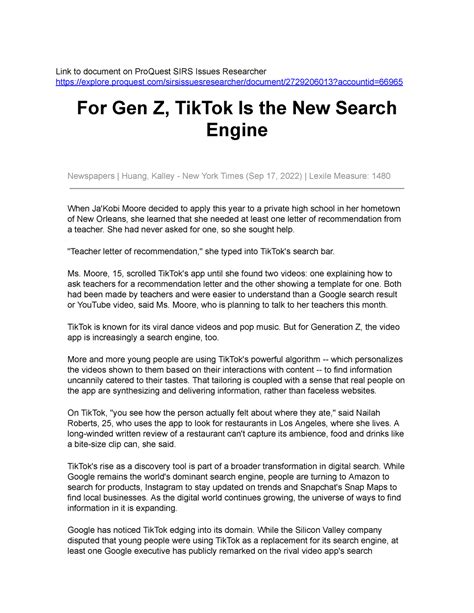 For Gen Z, Tik Tok Is the New Search Engine - Copyright (c) 2022 PQ