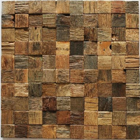 Natural Wood Mosaic Tile Rustic Wood Wall Tiles Nwmt002 Etsy Rustic