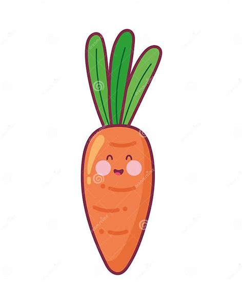 Cute Cartoon Carrot Kawaii Stock Vector Illustration Of Cartoon 283996442